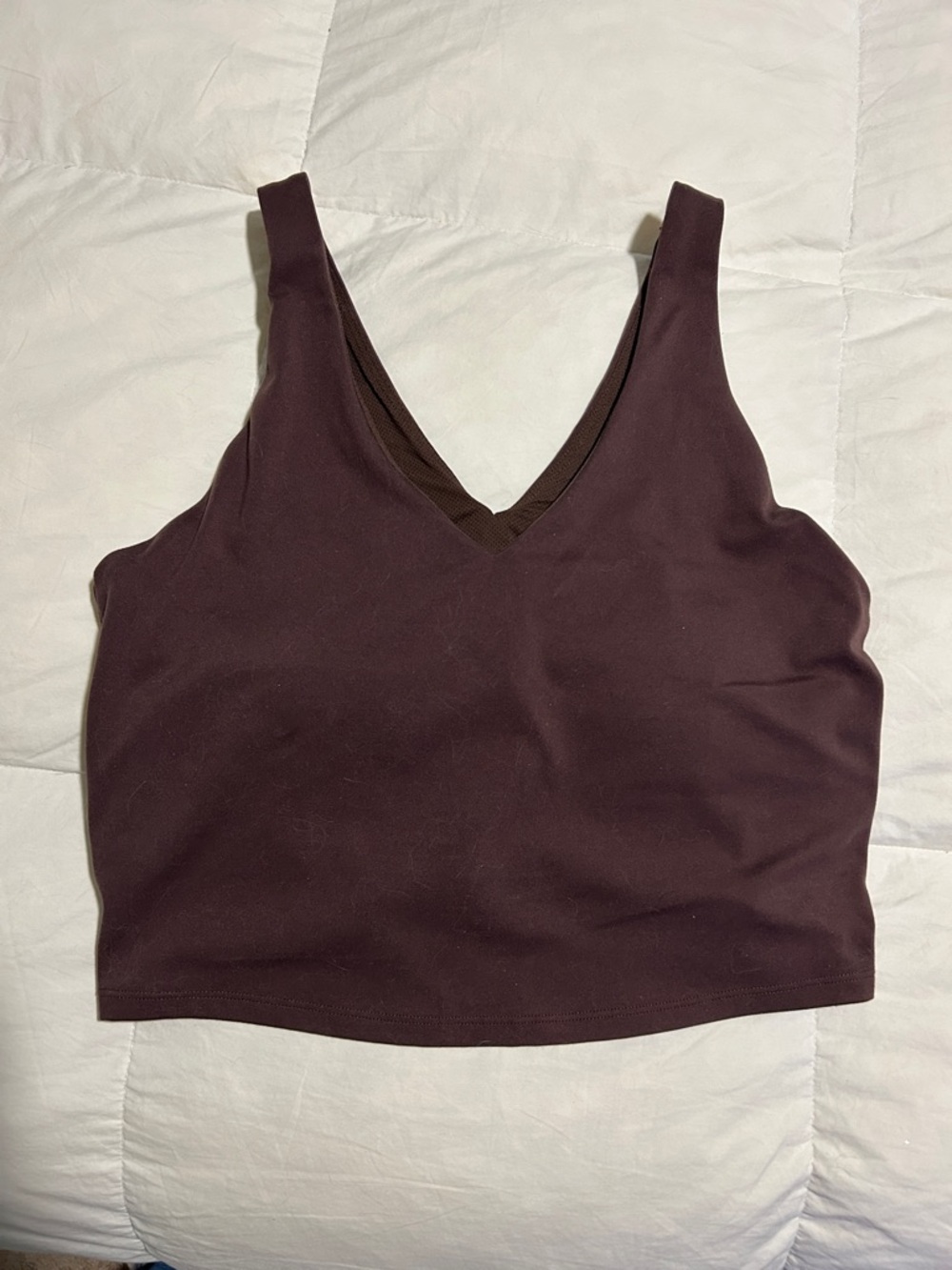 All In Motion Brown V-Neck Cropped Tank Top